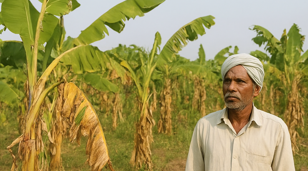 संकट में केला उत्पादक किसान: मिठास में छुपा कड़वा सच kela kishan (2)